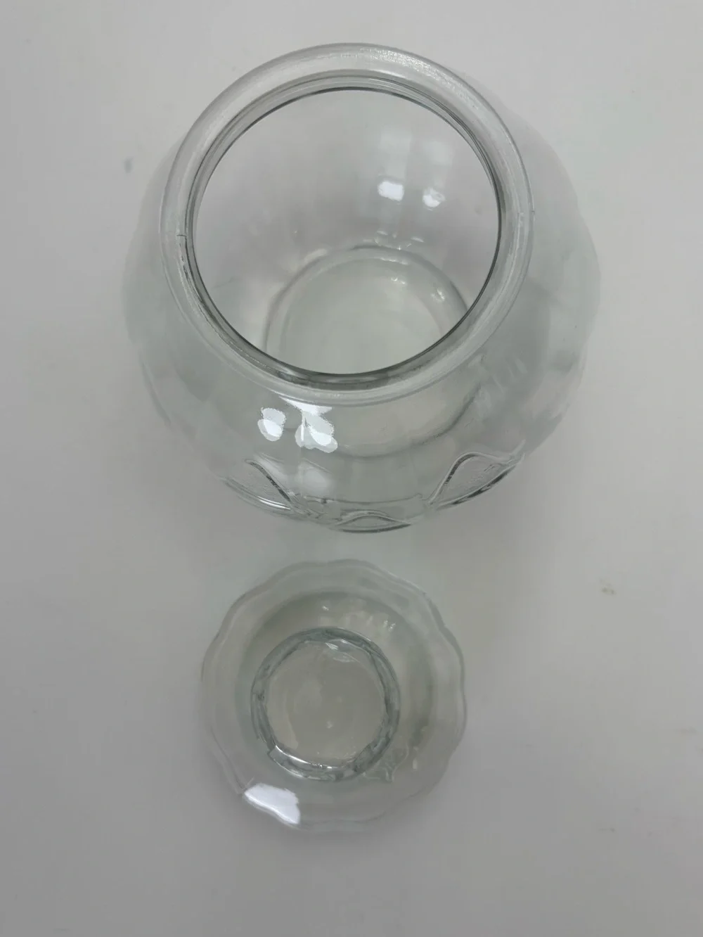 Vintage Libbey Clear Glass Halloween Jack-O'-Lantern Candy Jar